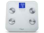 Ozeri ZB13 W2 Touch 440 lbs Total Body Bath Scale in White – Measures Weight Fat Muscle Bone Hydration with Auto Recognition and Infant Tare Technology
