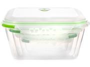 Ozeri INSTAVAC Green Earth Food Storage Container Set BPA Fee 8 Piece Nesting Set with Vacuum Seal and Locking Lids.