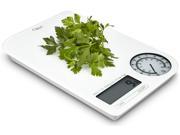Ozeri Rev Digital Kitchen Scale with Electro Mechanical Weight Dial White with Gray Dial