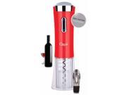 Ozeri Nouveaux II Electric Wine Opener in Red with Free Foil Cutter Wine Pourer and Stopper