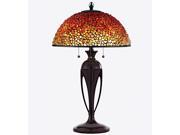 Quoizel 3 Light Pomez Tiffany Table Lamp in Burnt Cinnamon TF135TBC