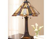 Quoizel 2 Light Inglenook Tiffany Table Lamp Valiant Bronze TFT16191A1VA