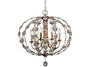 Feiss Leila 6 Light Chandelier in Burnished Silver F2740 6BUS