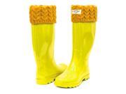 Ladies Mock Sock Rain Boots Rubber Wellies