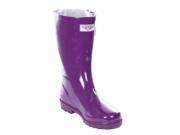 Women Mid Calf Purple Rubber Rain Boot