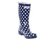 Women Mid Calf Polka Dots Rubber Rain Boot