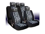 New and Unique YupbizAuto Brand Safari Zebra Print Universal Size Car Truck SUV Seat Covers Set High Quality Velour and Mesh Material Gift Set Smart Pocket Feat