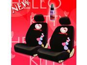 NEW Hello Kitty Heart Design Low Back Seat Covers and 2oz Purple Slice Combo Set