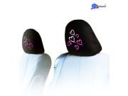 New YupBizauto Interchangeable Multi Hearts Logo Design Car Seat Headrest Covers Universal Fit for Cars Vans Trucks Sold by a Pairs