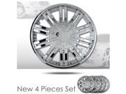 15 10 Spikes Chrome Finished Hubcap Covers Brand New Set of 4 Pieces 15 Inch Rim Cover 529
