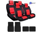 New YupBizauto Brand Sleek and Elegant Design Universal Size Mesh and Synthetic Leather Car Seat Covers Set Complete Front and Rear Covers with 4 Black Color Ca