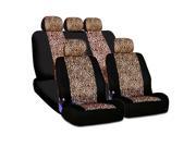 New and Unique YupbizAuto brand Safari Cheetah Print Universal Size Car Truck SUV Seat Covers Set High Quality Velour and Mesh Material Gift Set Smart Pocket Fe
