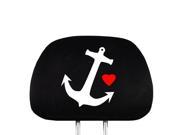 New Interchangeable Car Seat Headrest Cover Universal Fit for Cars Vans Trucks One Piece Navy Anchor
