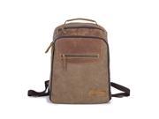 Gootium 40679CF Casual Canvas Full Grain Leather laptop Backpack School Campus Bag Grey