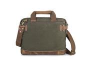 Gootium 50412 High Density Canvas Full Grain Leather Laptop Shoulder Handbag Army Green