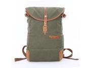 Gootium 50411 Fashion Canvas Genuine Leather Unisex laptop Backpack Rucksack Army Green