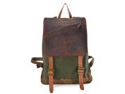 Gootium 41139AMG Canvas Full Grain Leather Camouflage Decoration Backpack Army Green