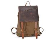 Gootium 41139CF Canvas Full Grain Leather Camouflage Decoration Backpack Coffee