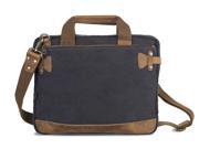 Gootium 50412 High Density Canvas Full Grain Leather Laptop Shoulder Handbag Grey