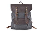 Gootium 30205GRY Vintage Canvas Leather Backpack 15 Laptop Rucksack Casual daypacks SchoolBags Grey