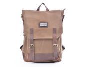 Gootium 40196CF Casual Lifestyle Canvas Leather Backpack Schoolbags Coffee