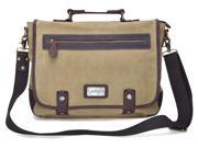 Gootium 40197KA Canvas Cross Body Bag Messenger Business Shoulder Handbag fit 13 Macbook Pro with Genuine Leather Khaki
