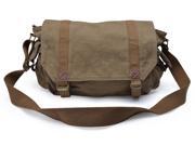 Gootium 30623AMG Canvas Genuine Leather Cross Body Messenger Handbag Shoulder Bag Army Green