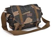 Gootium 30623CAM Special High Density Thick Canvas Genuine Leather Canvas Cross Body Bag Camouflage