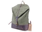 Gootium 51028AMG Vintage Canvas Leather Backpack 15 Laptop Rucksack Schoolbags Army Green