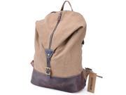 Gootium Unisex Vintage Canvas Leather Backpack 15.6 Laptop Rucksack Schoolbags Coffee
