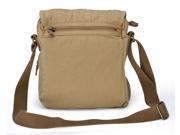Gootium 30829KA Vintage Small Thick Canvas Genuine Leather Trim Messenger Shoulder Bag Khaki