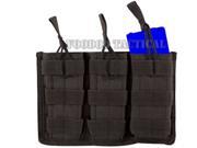 Voodoo Tactical Open Top MOLLE Compatible Triple Rifle Magazine Pouch Black