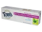 Tom s of Maine Antiplaque and Whitening Fluoride Free Toothpaste Spearmint 5.5 Ounce Pack of 2