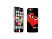 Apple iPhone 5S Skins Black Play Heart 2 Full Body Decals Stickers Covers Screen Protector MAC1338 14