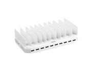 UNITEK 10 Port USB Charger Charging Station for Multiple Device with SmartIC Tech Organizer Stand for Apple iPad iPhone Samsung Galaxy Google LG HTC PowerPort