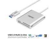 [Upgrade Version] UNITEK Aluminum USB 3.0 Multi in 1 Memory Card Reader for CF SD TF Micro SD SD MD MMC SDHC SDXC for MacBook Pro Air iMac Mac Mini Microsoft