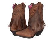 Dingo Western Boots Womens Hang Low Fringe Stars 7.5 M Brown DI7441