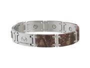 Sabona Jewelry Mens Bracelet Realtree Stainless Magnetic XL Brown 447