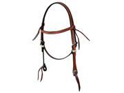 Bar H Equine Western Headstall Slotted Concho Brown 26104