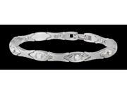 Sabona Jewelry Women Bracelet Lady Executive Gem Magnetic L Silver 307