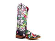 Macie Bean Western Boots Womens Floral Leopard 6.5 B Black M9014