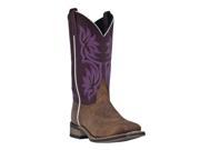 Laredo Western Boots Womens Mesquite Stockman 9 M Tan Purple 5624