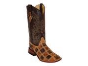Ferrini Western Boots Womens Patchwork 8 B Chocolate 81393 15