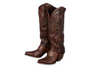 Lane Western Boots Womens Cowboy Stud Rocker 7 B Brown Vintage LB0010B