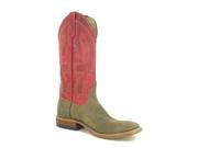 Anderson Bean Western Boots Mens Bison Square Toe 13 D Dune Red S1114