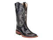 Ferrini Western Boots Womens Gator Exotic Cowboy 7.5 B Black 90793 04