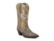 Roper Western Boots Womens Floral Snip 6 B Brown 09 021 1556 0840 BR