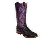 Ferrini Western Boots Womens Hornback Caiman 7 B Black Purple 90493 04