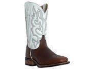 Laredo Western Boots Mens Lodi Stockman Sq Toe 9 EW Redwood White 7891