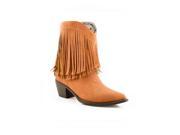 Roper Western Boots Womens Fringe Shorty 8.5 B Tan 09 021 1556 0753 TA